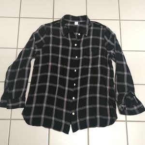 Old Navy black and white flannel shirt